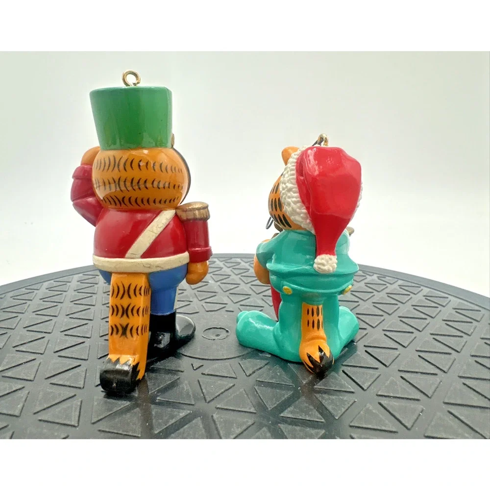 2 Vintage Hallmark Garfield Christmas Tree Ornaments